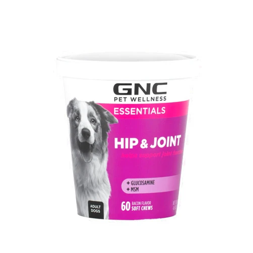 GNC for Pets Essentials Hip & Joint Supplement for Dogs | 60 ct Soft Chew Hip Joint Supplement Soft Chews with Turmeric | Chicken Flavor Hip & Joint Supplement for Adult Dogs