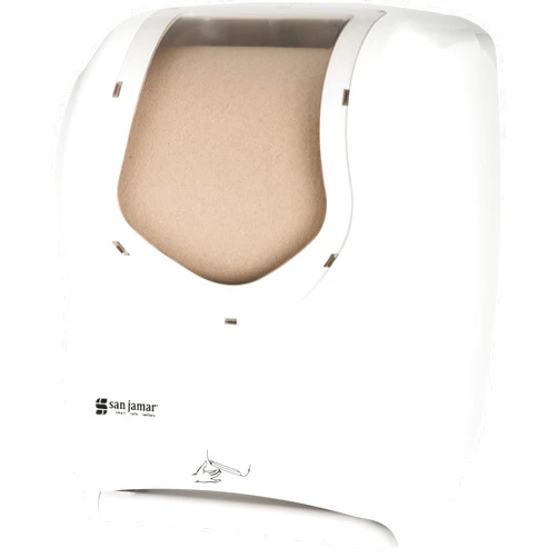 San Jamar Summit Smart Systen with IQ Sensor Paper Towel Dispenser for Standard or 4 Inch Core Rolls with Touchless Dispensing for Bathroom, Kitchens and Restaurants, Plastic, White