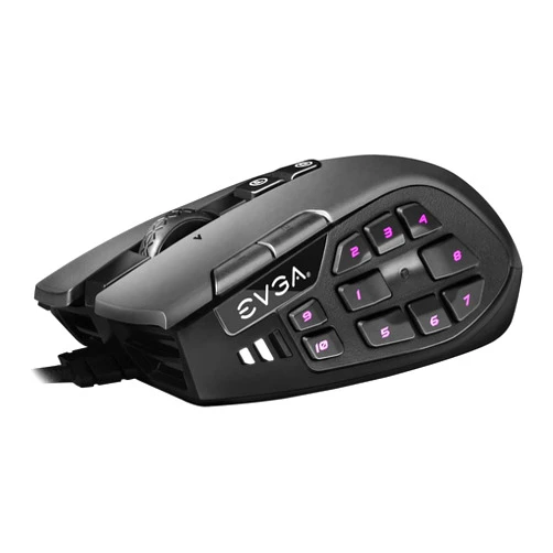 EVGA X15 MMO Gaming Mouse, 8k, Wired, Black, Customizable, 16,000 DPI, 5 Profiles, 20 Buttons, Ergonomic 904-W1-15BK-K3