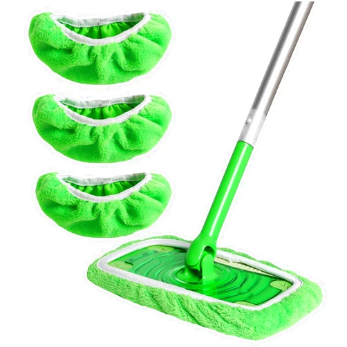 ZEHRAI Reusable 100% Coral Fleece Mop Pads Compatible with Swiffer Sweeper Mop, Wet and Dry Flat mop Cover, 3 Pack Washable Mop Pads for Surface/Hardwood Floor Cleaning (Mop is Not Included)