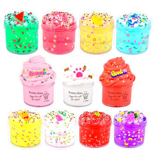 Tuupowana 8 Pack Jelly Cube Crunchy Crystal Slime and 3 Pack Butter Slime Kit,Scented Slime Super Soft and Non-Sticky,Cute Charms Themed Party Toy to Slime,Rich Colors Stress Relief Toy for Girls and Boys(Mini)
