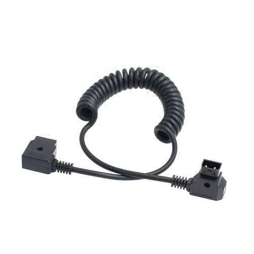 HangTon D-tap P-tap Male to Female Power Extension Coiled Cable for Anton Bauer V-Mount Gold Mount Battery