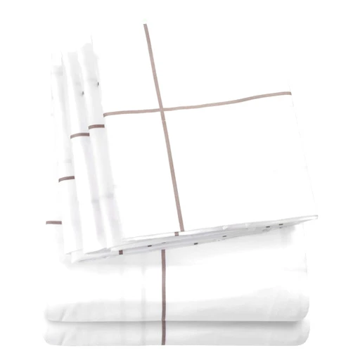 Sweet Home Collection Queen Sheets Window Pane White - 6 Piece 1500 Supreme Collection Fine Brushed Microfiber Deep Pocket Queen Sheet Set Bedding - 2 Extra Pillow Cases, Great Value, Queen, Window Pane White