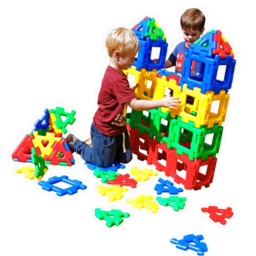 Polydron Kids Giant Class Set - Educational Construction Toy - Multicolored - Children Creative Geometry Building 3D Kit - 2+ Years - 80 Pieces
