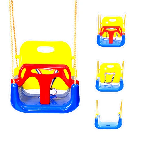 IFOYO Kids Swing Seat, 3 in 1 Toddler Swing Chair Secure Swing Seat Detachable Swing Seat High Back Swing Set for Playground Indoor Outdoor (Blue)