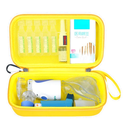 Elonbo Carrying Case for Portable Handheld Inhaler Nebulizer Machine for Adults and Kids, Asthma Inhaler Spacer Travel Case, Handheld Mesh Atomizer Machine Holder, Inhaler Spacer Bag, Yellow.CASE ONLY