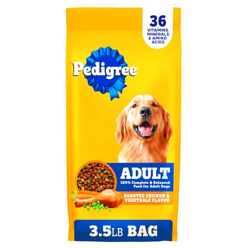 Pedigree Adult Dry Dog Food, Complete Nutrition, Roasted Chicken & Vegetable Flavor, 3.5 lb. Bag