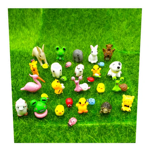 EMiEN 31 Pieces Mini Animals Miniature Ornament Kits,Tiny Animals Figurines,Fairy Garden Animals for Fairy Garden,Dollhouse,Plant Pots,Bonsai Craft Decor