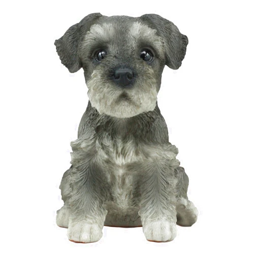 Ebros Gift Ebros Realistic Miniature Schnauzer Puppy Statue 6.5