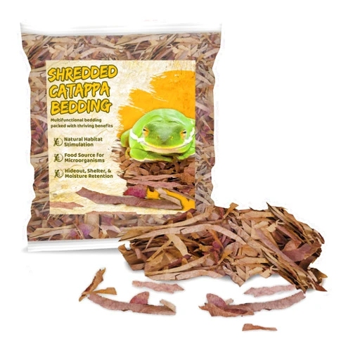 SunGrow Shredded Catappa Leaf Litter for Frogs, Increases Humidity, Ideal Hunting Ground for Fierce Frogs, Makes Terrarium Feel Like Home, Easy Maintenance, A Must for Dart Tadpoles, 1.8 oz