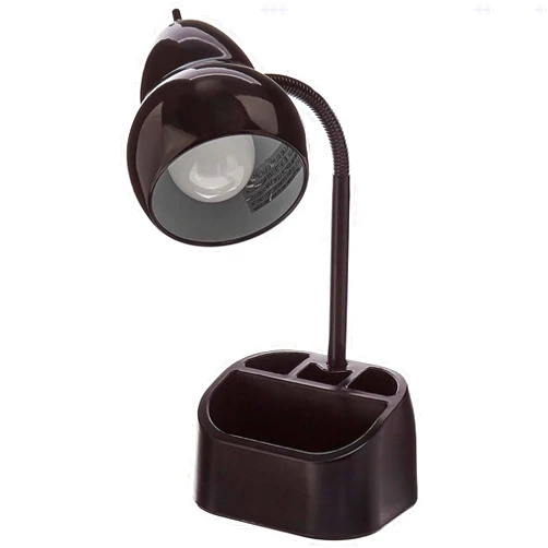 Globe Electric 6.3 x 6.69 x 10.63 Inches Goose Neck Desk Lamp with 10 Watt A-19 Non Dimmable LED Bulb, 2.1a USB Port and Organizer, Black