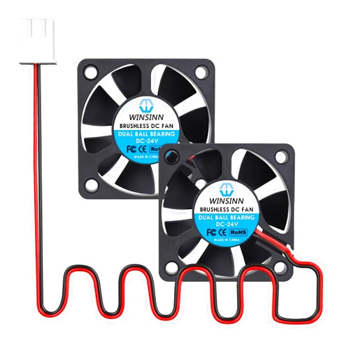 WINSINN DC 50mm Fan 24V 5020 Dual Ball Bearing Brushless Cooling 50x20mm 2PIN (Pack of 2Pcs)