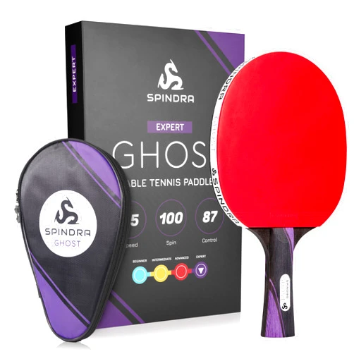 Spindra Performance Ping Pong Paddles, Advanced-Expert Table Tennis Paddles For Each Skill Level With Professional Rubbers & Carbon Layered Blades, 2025 Upgrade With Protective Case to Boost Your Game