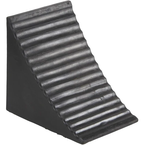 Ironton Contoured Wheel Chock - Rubber with Reinforced Nylon