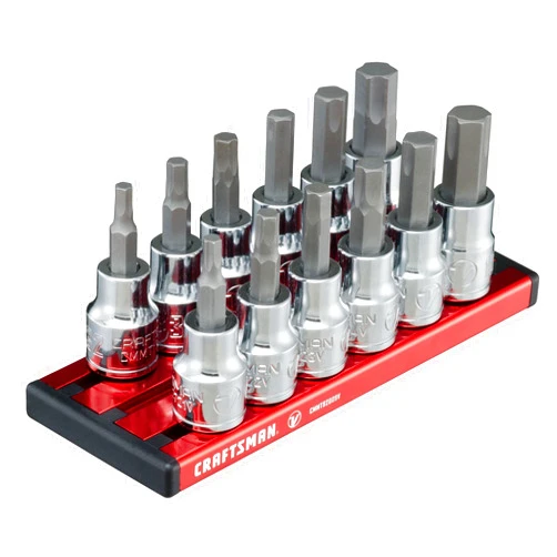 CRAFTSMAN V-SERIES Socket Set, Hex SAE & MM, 3/8 Inch Drive, 12 Piece (CMMT17735V)