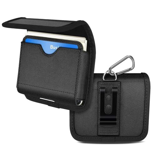 COANJIUO Flip Phone Holster for Samsung Galaxy Z Flip, Galaxy Z Flip 3, Galaxy Z Flip 4, Galaxy Z Flip 5, Men Belt Clip Holster Card Slot Pouch Motorola Razr, Black