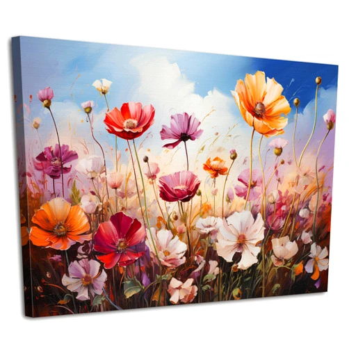 EFONTGSNB Colorful Abstract Flowers Wall Art Wildflower Picture Bedroom Wall Decor Watercolor Botanical Floral Scenery Poster for Living Room 12x16”, Nature Poppy Landscape Paintings Artwork Home Decoration