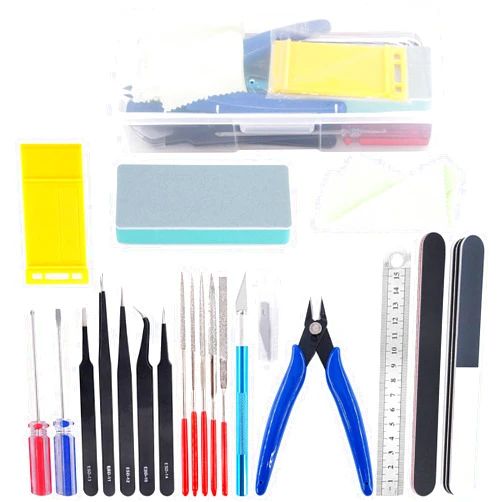 Rustark 21Pcs Modeler Basic Tools Craft Set Hobby Building Tools Kit for Gundam Car Model Building