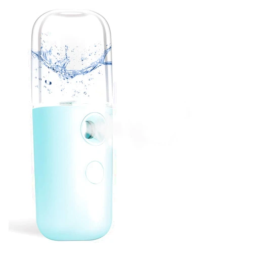 GIVERARE Nano Facial Steamer, Handy Mini Mister, USB Rechargeable Mist Sprayer, 30ml Visual Water Tank Moisturizing&Hydrating for Face, Daily Makeup, Skin Care, Eyelash Extensions-Blue