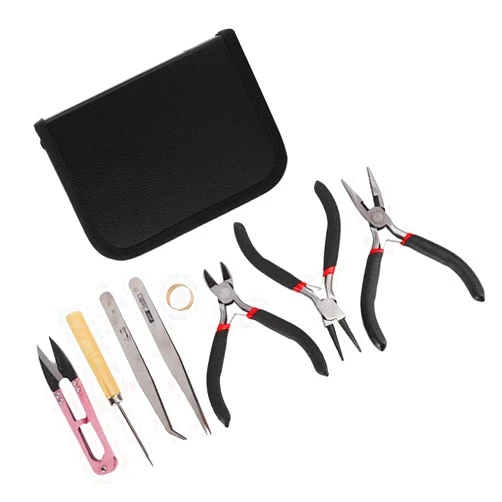 SALUTUY Jewelry Making Tools, Jewelry Making Supplies Stainless Steel Jewelry Pliers Jewelry Making Needle Nose Pliers 8PCS with Storage Bag for Jewelry