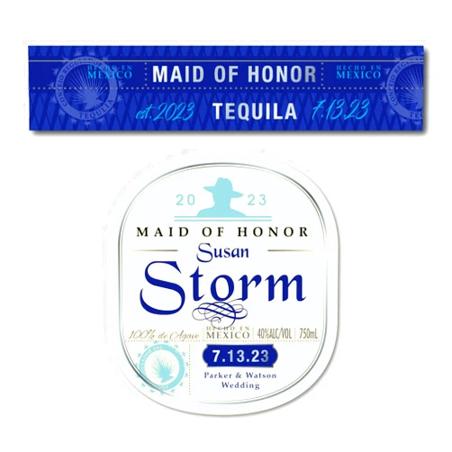 Handmade Personalized Wedding Label to fit Don Julio Tequila Bottles