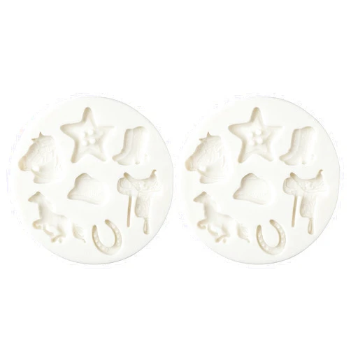 Uniquer 2Pcs Western Cowboy Theme Silicone Molds for Candle Decor,Chocolate,Dessert Decor