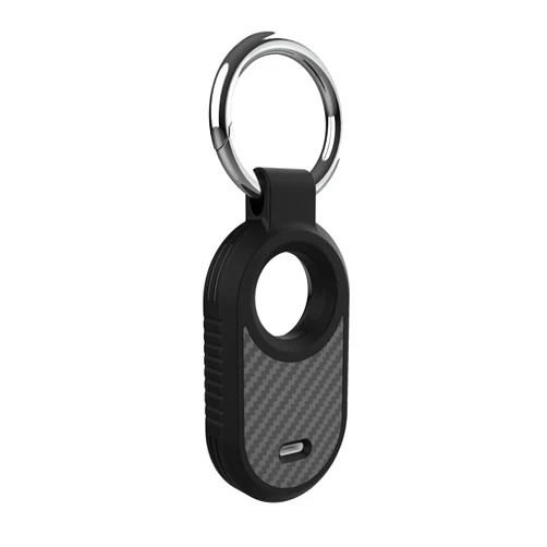 Bonsture Compatible with SmartTag 2 case, Advanced TPU Materials Anti-Drop & Anti-Scratch,Carbon Fiber Pattern Designed, with Keychain Suitable for Keys,Bags,Luggage,Valuables (Transparent,Black)