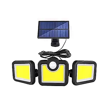 KUYH Outdoor Solar Lights, Wall Lights with Motion Sensor, Solar Powered 3 Heads IP65 Waterproof Security Lighting for Yard 171cob standard