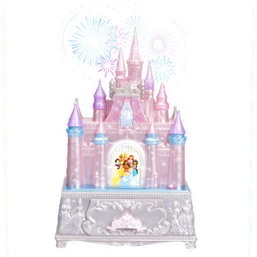 Disney Princess Jewelry Box for Girls Princess Castle Keepsake Jewelry Box with Music & Firework-Like Light Show, Plays Song “A Dream Is a Wish Your Heart Makes”