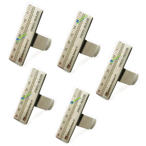 MEDENTRA 5Pcs Dental Endodontic Finger Ruler Span Measuring Scale for Root Canal Files Measurement Instruments