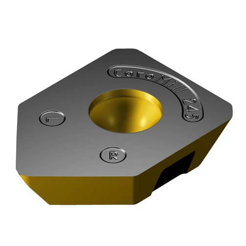 Sandvik Coromant R245-12 T3 E-W 3330 Carbide Milling Insert, 0.06 mm Corner Radius, Positive Chip Breaker (Pack of 10)