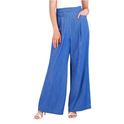 BCBGeneration womens Wide Leg Elastic Waistband Functional Pockets Pleated Pants, Blue, XX-Small US