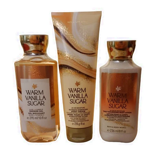 Bath & Body Works Warm Vanilla Sugar Body Set | Shower Gel, Body Lotion & Body Cream