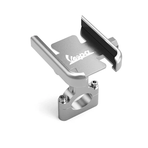 WIRMEC for Piaggio Vespa Sprint Primara Scooter GTS 300 125 Granturismo 200 S125 S15 Motorcycle Mobile Phone Holder GPS Stand Bracket (Color : Handlebar Silver)