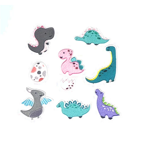 Buer Homie 9 pcs Iron on Patches, Dinosaur Pattern Clothing Repair Appliques