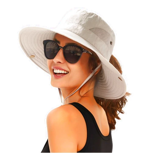 FURTALK Womens Sun Hat with Ponytail Hole Beach Hiking Summer Wide Brim UPF 80+ Outdoor Protection Foldable Bucket Hat