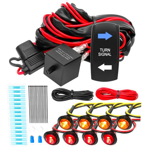 MAIMEIMI UTV Turn Signal Kit with Turn Signal Rocker Switch, ATV Street Legal Kit Compatible for Polaris RZR Ranger Turbo Can-am(Blue Backlight)