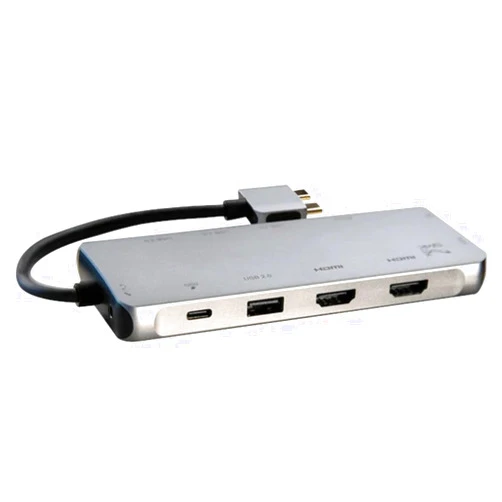 SMK-Link USB-C Dual 4K Multi-Stream Mini Docking Station - for Notebook/Camera/Scanner/Tablet/Monitor/Projector/TV - 100 W - USB Type C - 2 x USB 2.0-2 x USB 3.0 - Network (RJ-45) - HDMI - VGA - Th