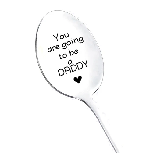 RFTWXHPN Baby Pregnancy Announcement Gifts for Dad Father You Are Going to Be a Daddy Spoon for New Dad Gift Coffee Tea Spoons for New Father Gifts Dad Daddy to Be Gifts Engraved Spoon