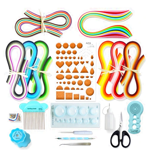 JUYA Paper Quilling Kit with Blue Tools 960 Strips Board Mould Crimper Coach Comb (Paper Width 3mm)