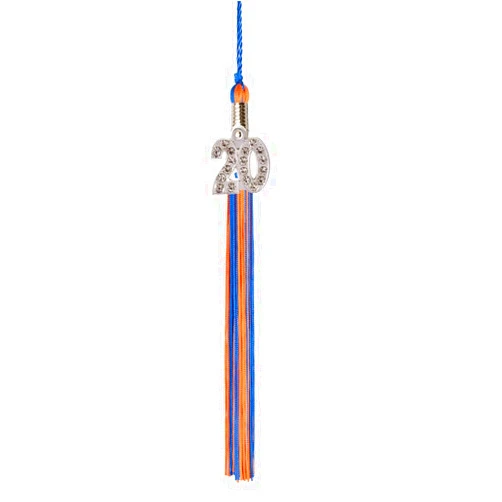 Class Act Graduation Graduation Tassel - Bling Charm - 2 Color, 2020, Blue/Orange