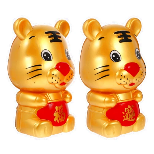 Kisangel 2pcs Money Saver Piggy Bank Zodiac Tiger Money Box Coin Jar Savings Bank Children 2022 New Year Present