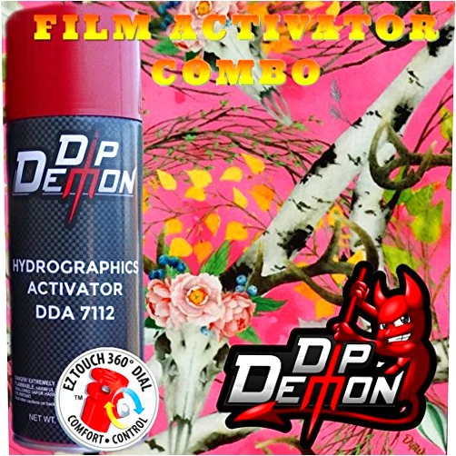 DIP DEMON Combo Kit Hunter Girl Camo Camouflage Muddy Skull Girly Camo Hydrographic Water Transfer Film Activator Combo Kit Hydro Dipping Dip Demon