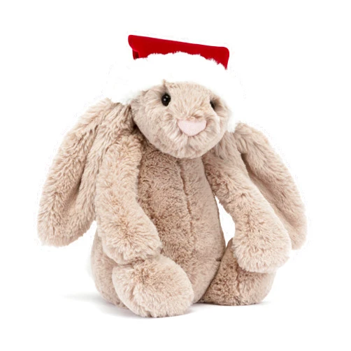Jellycat Bashful Christmas Bunny Stuffed Animal, Medium 12 inches | Rabbit & Bunny Plush Toy | Classic Children's Gift