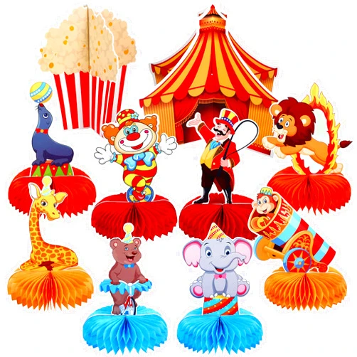 Outus 10 Pieces Carnival Party Decorations Circus Theme Party Decorations Carnival Centerpieces for Tables Carnival Table Decorations Cake Toppers Party Favors Supplies