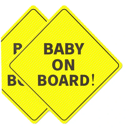 ASSURED SIGNS Baby On Board Signs, Car Essentials - Baby On Board Sticker - 2 Pack, 5
