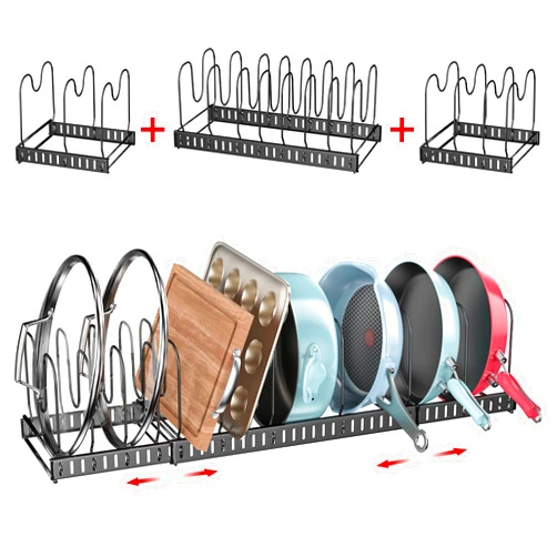 X-cosrack 15 Adjustable Dividers Pot and Pan Organizer Rack, 7