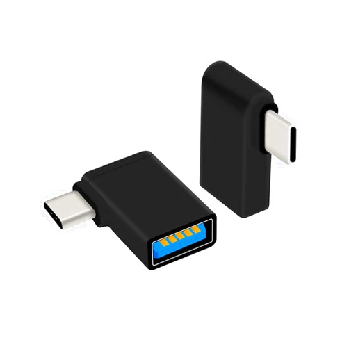 Rgzhihuifz Right Angle USB C to USB 3.0 Adapter 90 Degree Type C Male to USB A 3.0 Female Converter,On The Go(OTG) for Smartphone,Laptops,Mouse Keyboards,More USB and Type-C Devices (2 Pack)