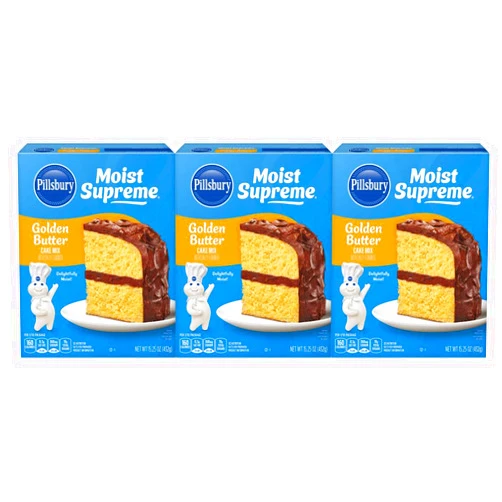 Palatize Pillsbury Moist Supreme Premium Cake Mix, Golden Butter, 15.25 oz - Palatize Pack of 3