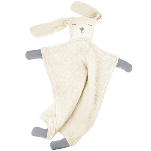 Lulu moon Baby Security Blanket for Unisex, Cotton Muslin Baby Lovey, Soft & Breathable Lovie Baby Gifts for Boys and Girls, 15 * 12 Inch (Cream)